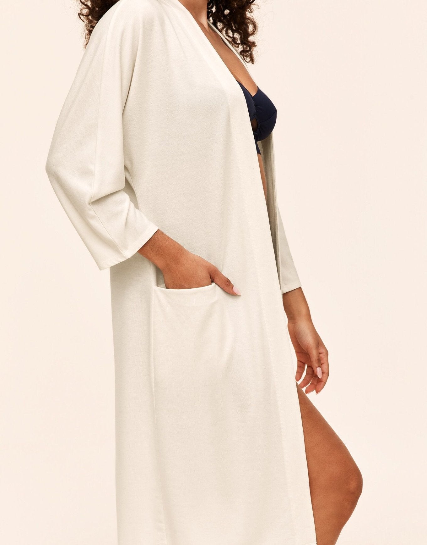 Adore Me Cassidy Robe in color Whisper White and shape robe