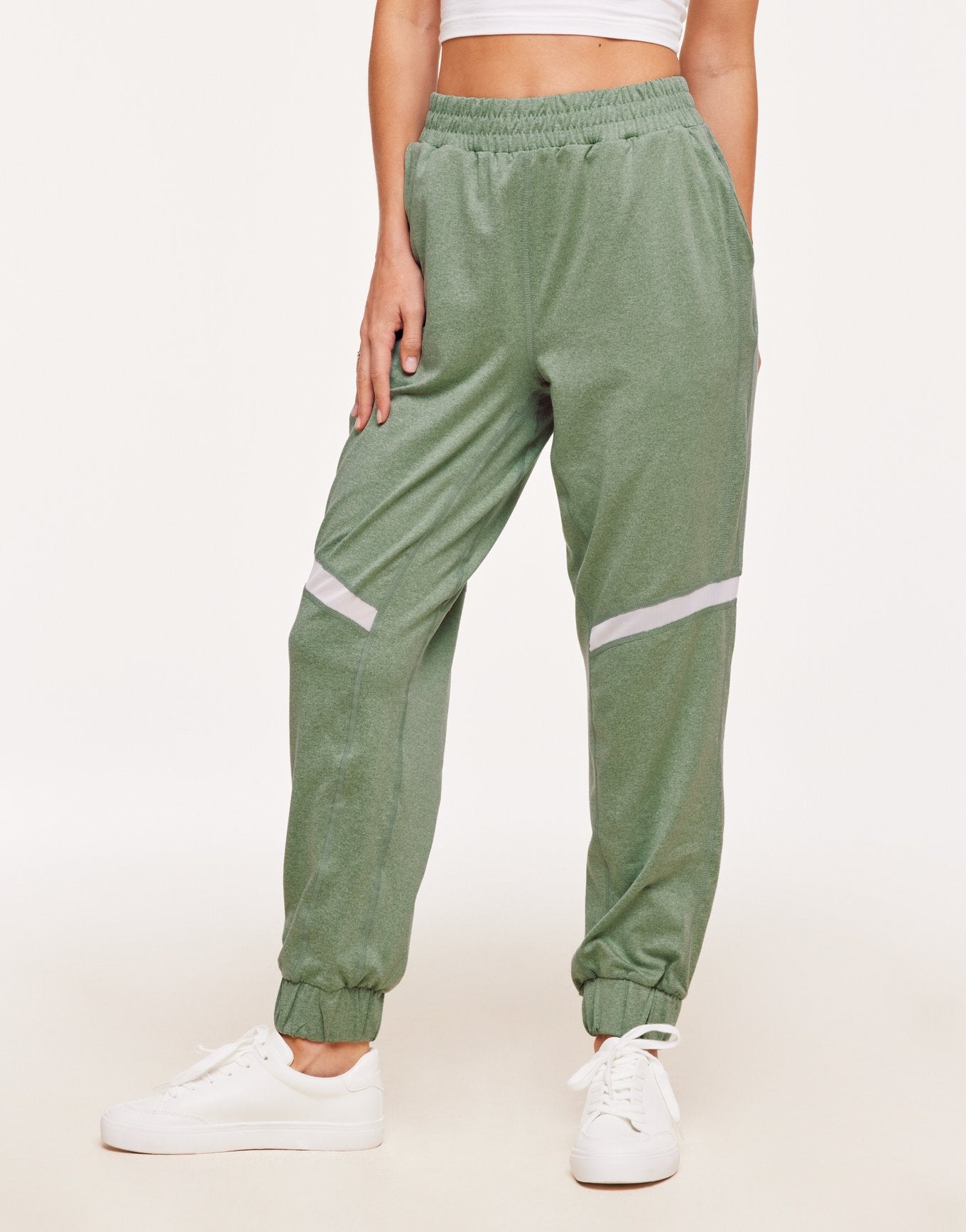 Adore Me Harmoney Fashion Jogger With Mesh Detail in color Loden Frost and shape jogger