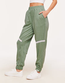 Adore Me Harmoney Fashion Jogger With Mesh Detail in color Loden Frost and shape jogger