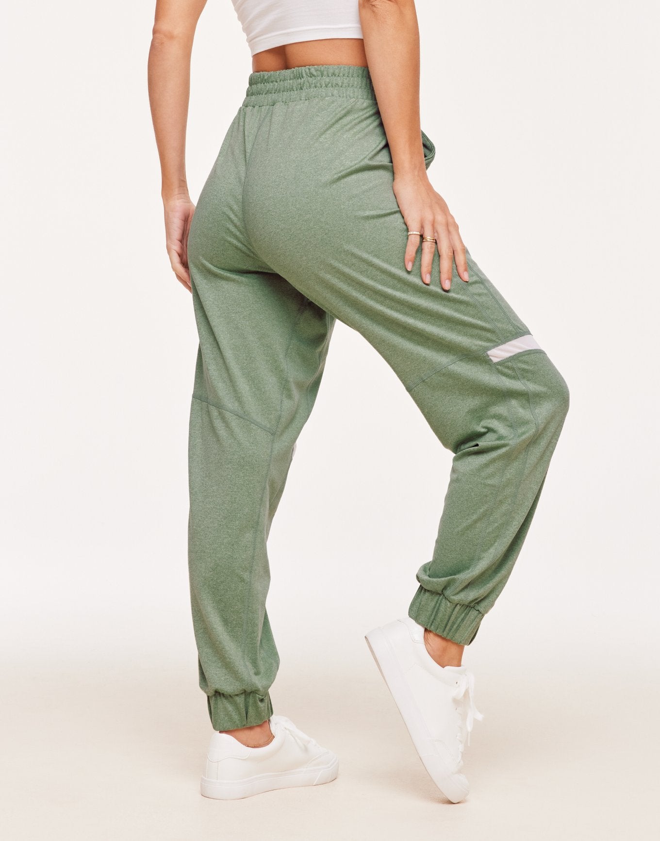 Adore Me Harmoney Fashion Jogger With Mesh Detail in color Loden Frost and shape jogger