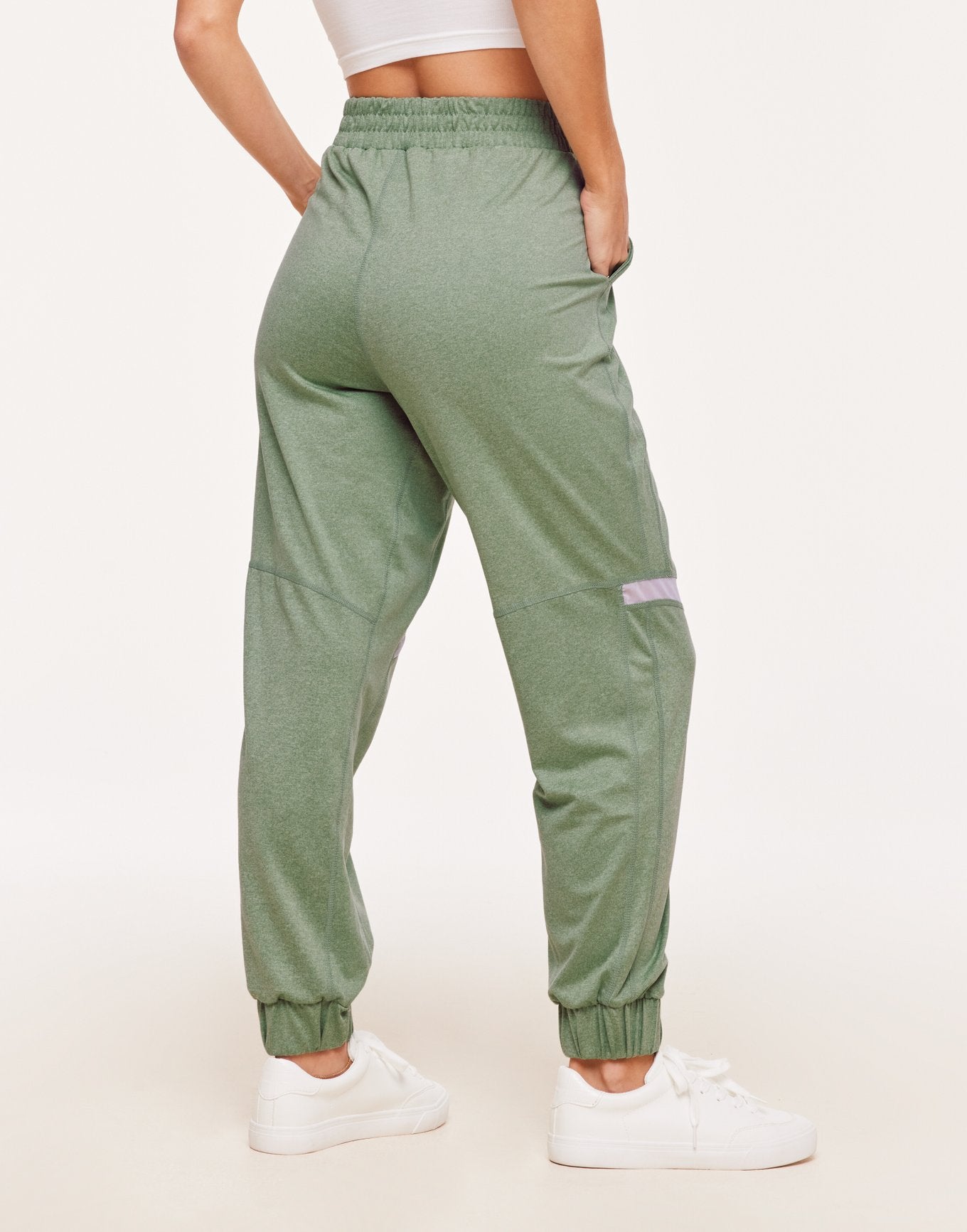 Adore Me Harmoney Fashion Jogger With Mesh Detail in color Loden Frost and shape jogger