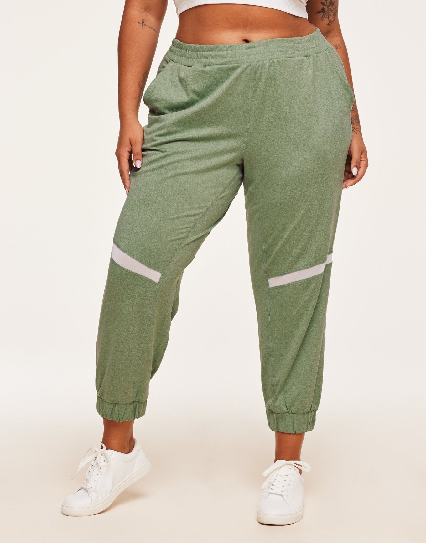Adore Me Harmoney Fashion Jogger With Mesh Detail in color Loden Frost and shape jogger