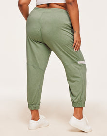 Adore Me Harmoney Fashion Jogger With Mesh Detail in color Loden Frost and shape jogger