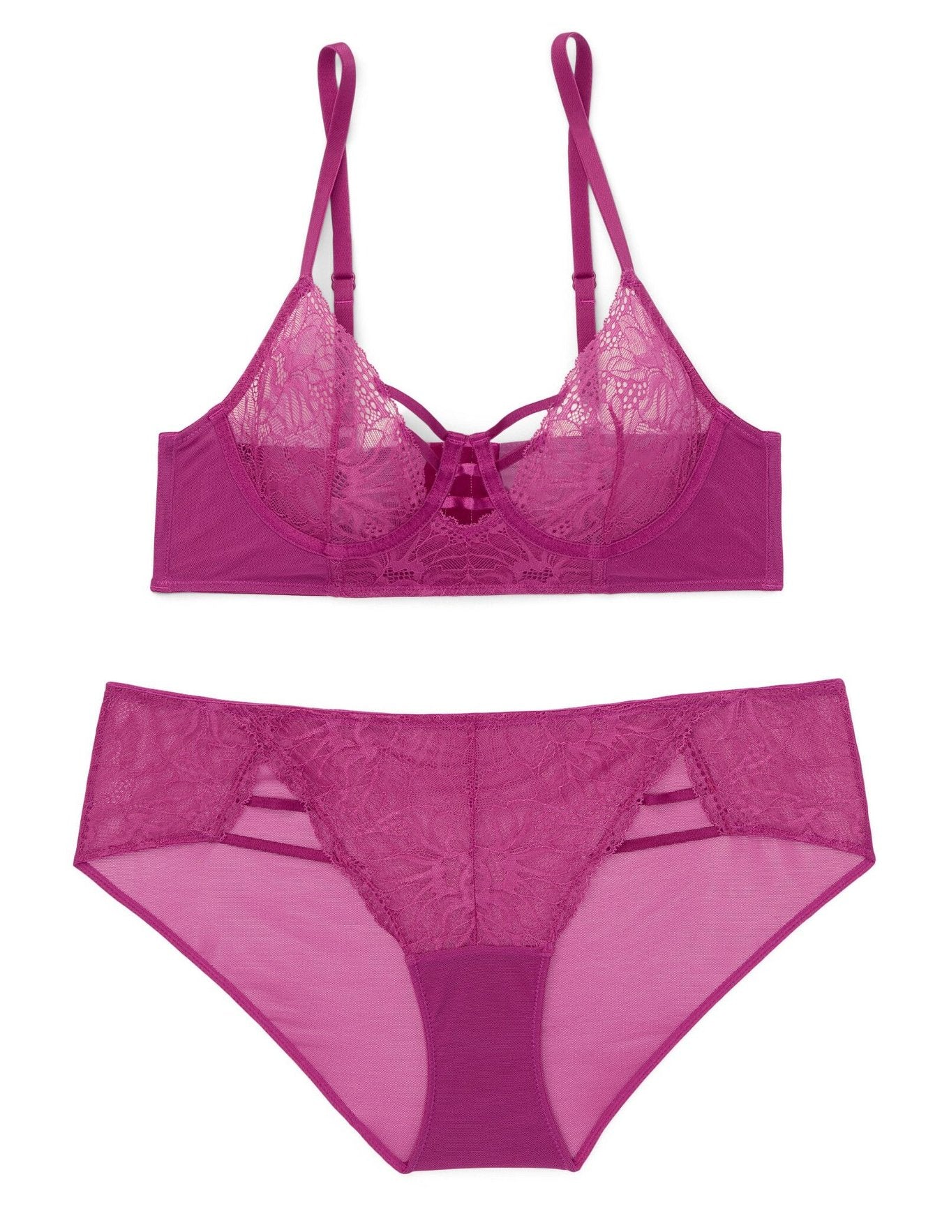 Adore Me Justina in color Festival Fuchsia and shape demi