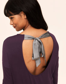 Adore Me Lyanna PJ Short Set in color Blackberry Wine and shape pj