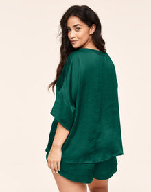 Adore Me Eliza T-Shirt & Short Set in color Deep Teal and shape pj