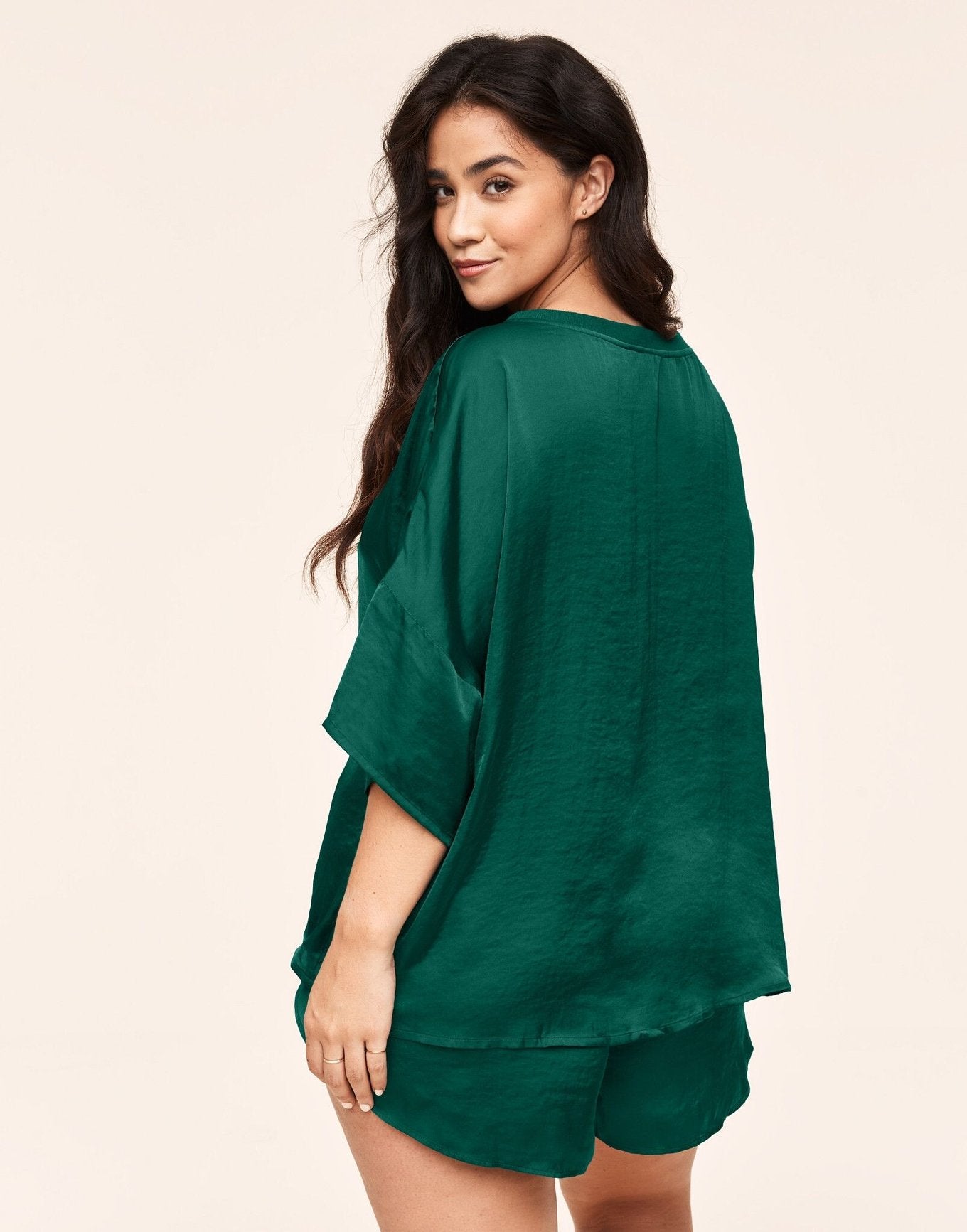 Adore Me Eliza T-Shirt & Short Set in color Deep Teal and shape pj