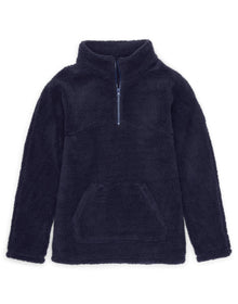 Adore Me Addi Sherpa Pullover in color Evening Blue and shape pj