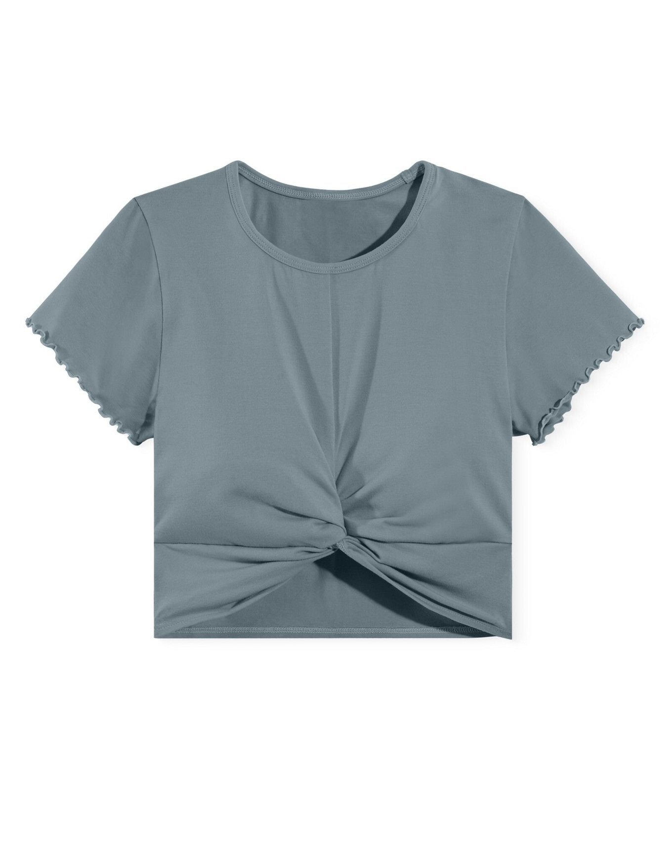 Adore Me Keiko Fitted Crew-Neck T-Shirt in color Lead and shape pj