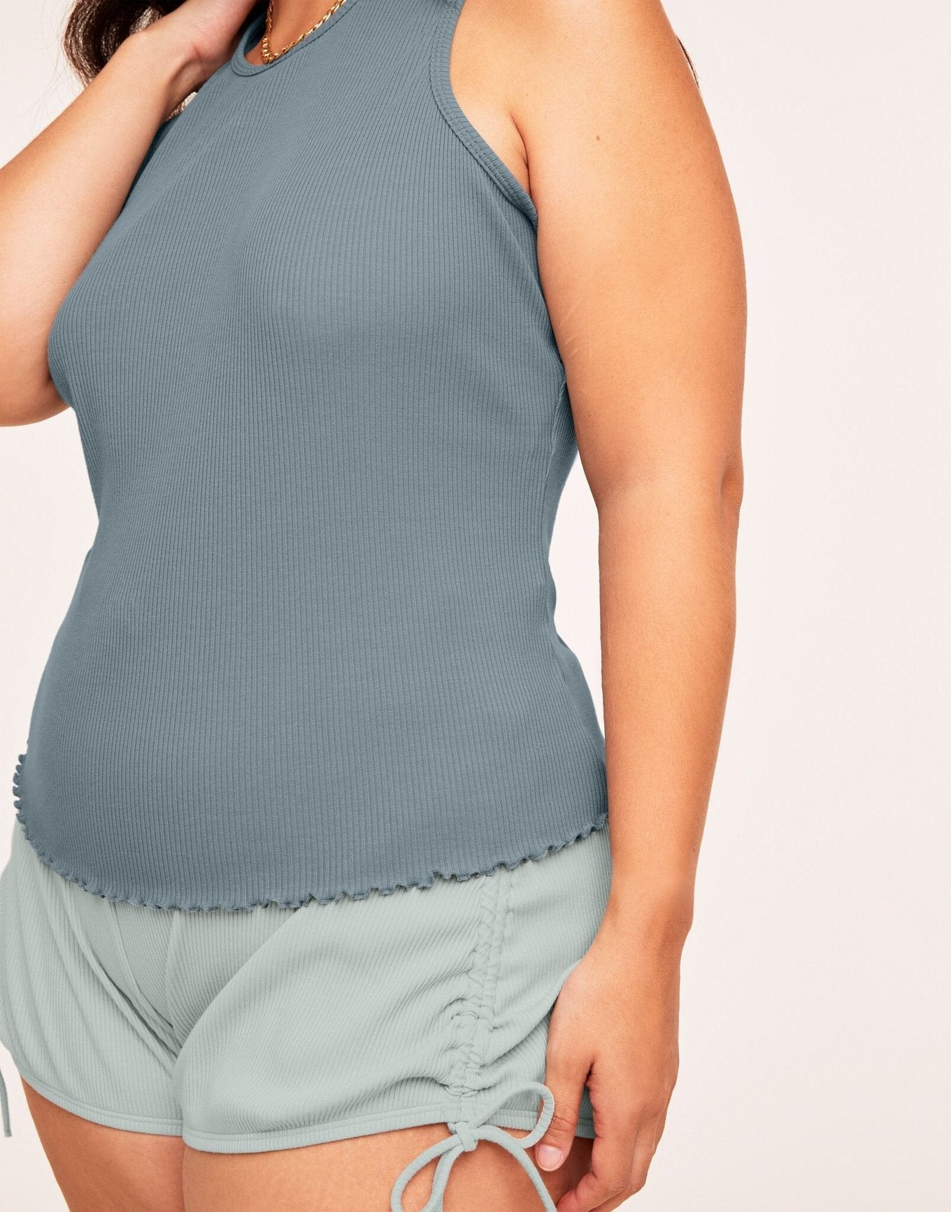 Adore Me Janele Fitted Tank Top in color Lead and shape pj