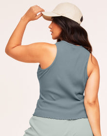 Adore Me Janele Fitted Tank Top in color Lead and shape pj