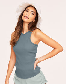 Adore Me Janele Fitted Tank Top in color Lead and shape pj