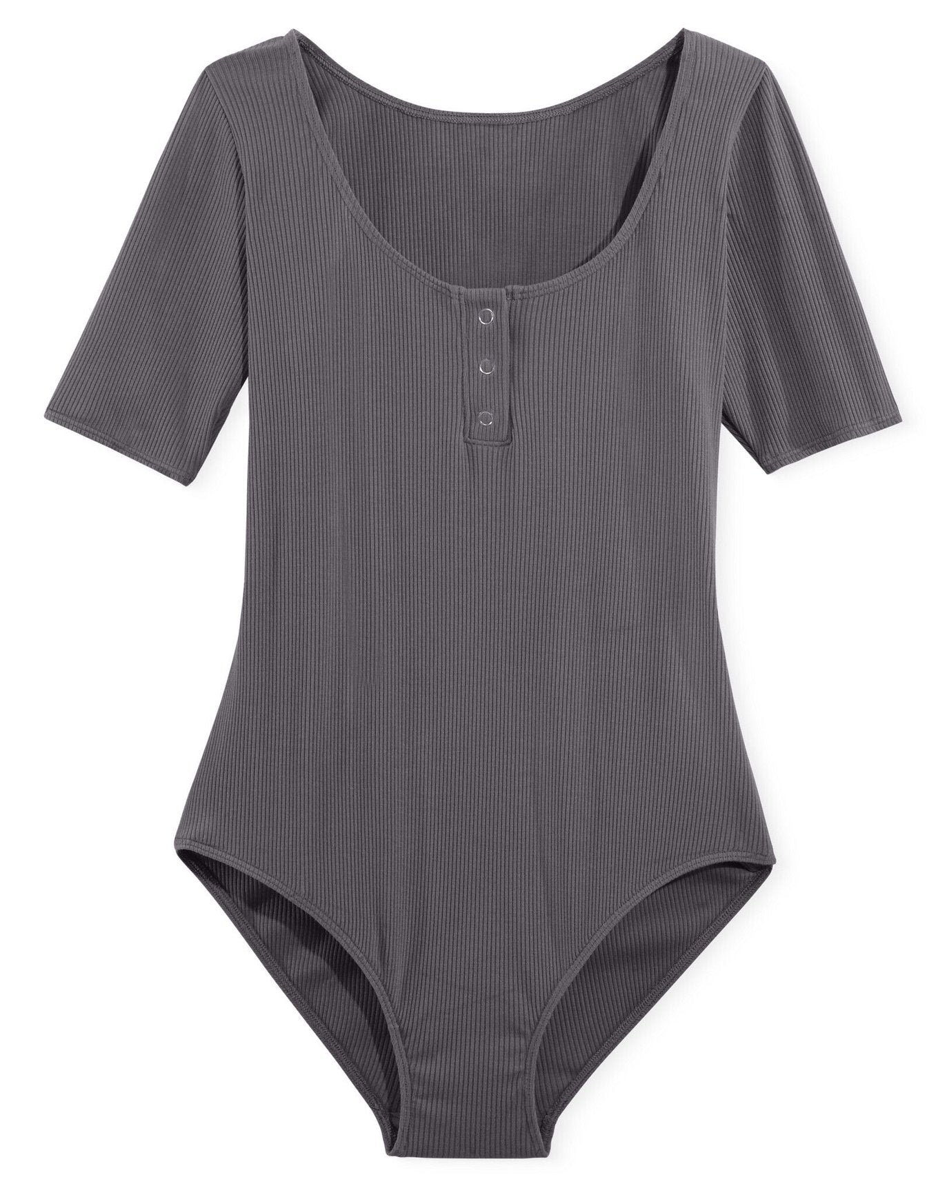 Adore Me Guilia Short-Sleeve Bodysuit in color Excalibur and shape bodysuit