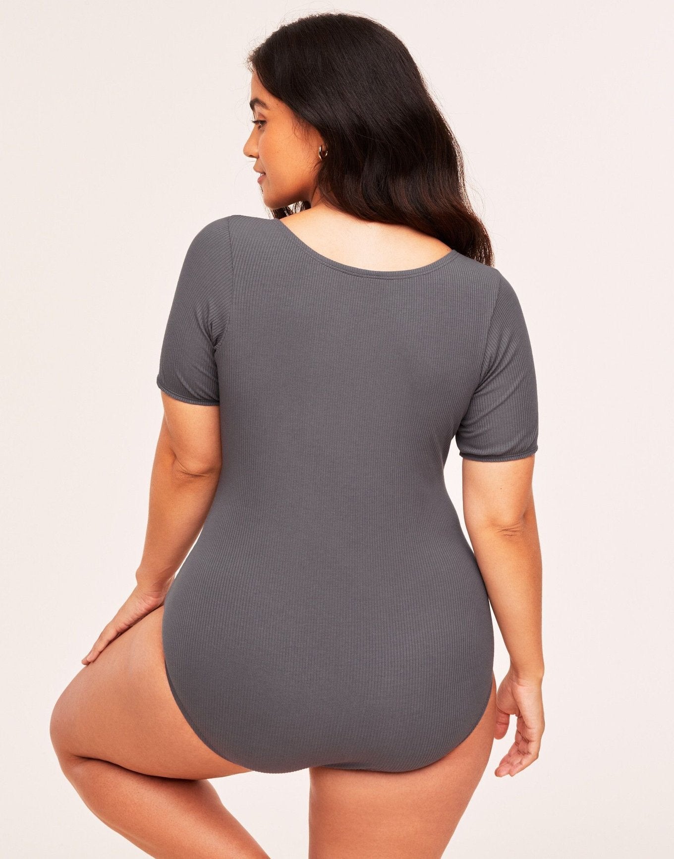 Adore Me Guilia Short-Sleeve Bodysuit in color Excalibur and shape bodysuit