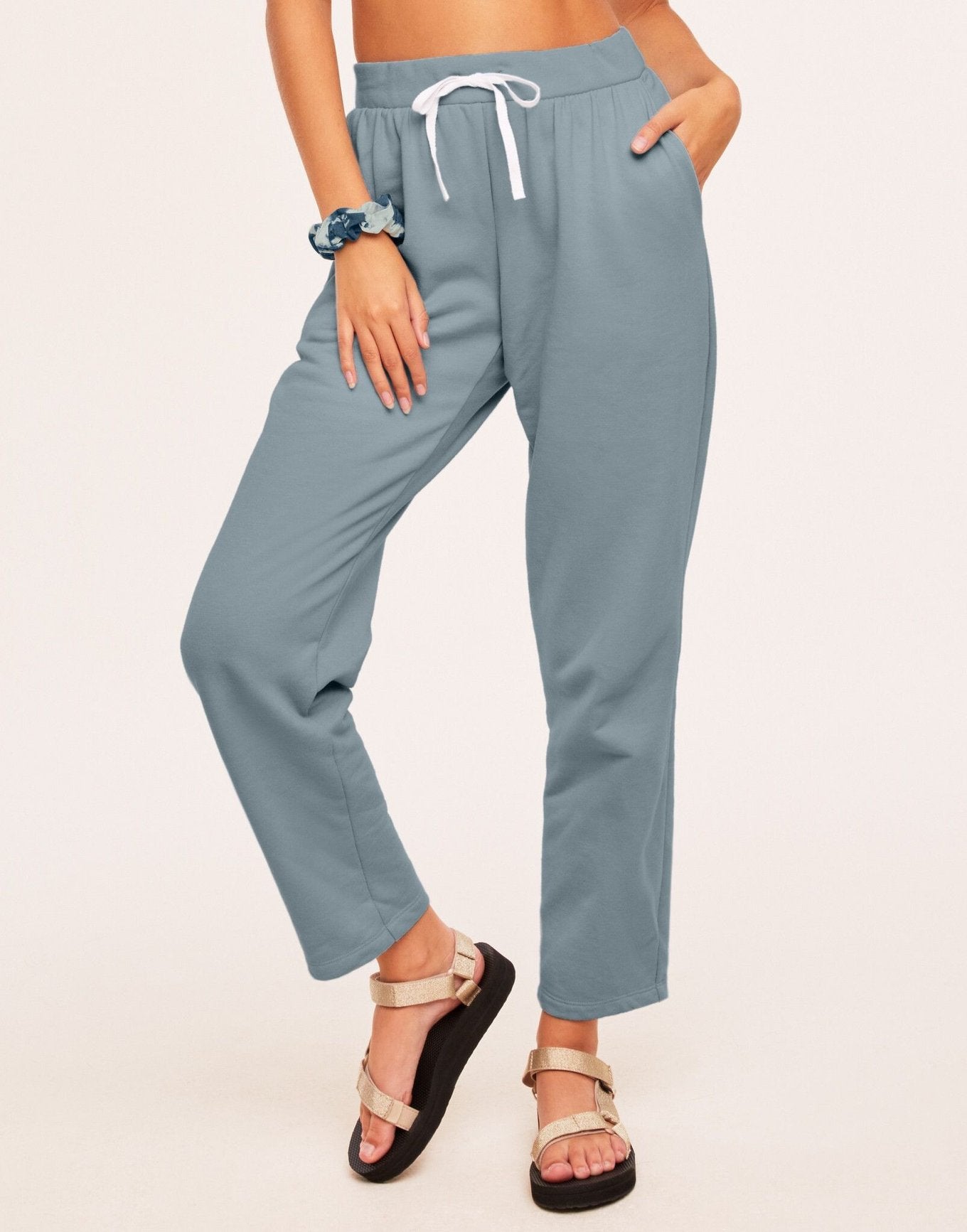 Adore Me Calina Wide-Leg Sweatpant in color Lead and shape pj