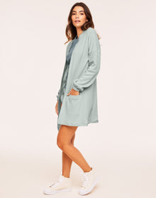 Adore Me Frida Soft Knit Cardigan in color Smoke and shape cardigan