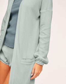 Adore Me Frida Soft Knit Cardigan in color Smoke and shape cardigan
