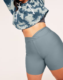 Adore Me Edie Biker Short in color Lead and shape short