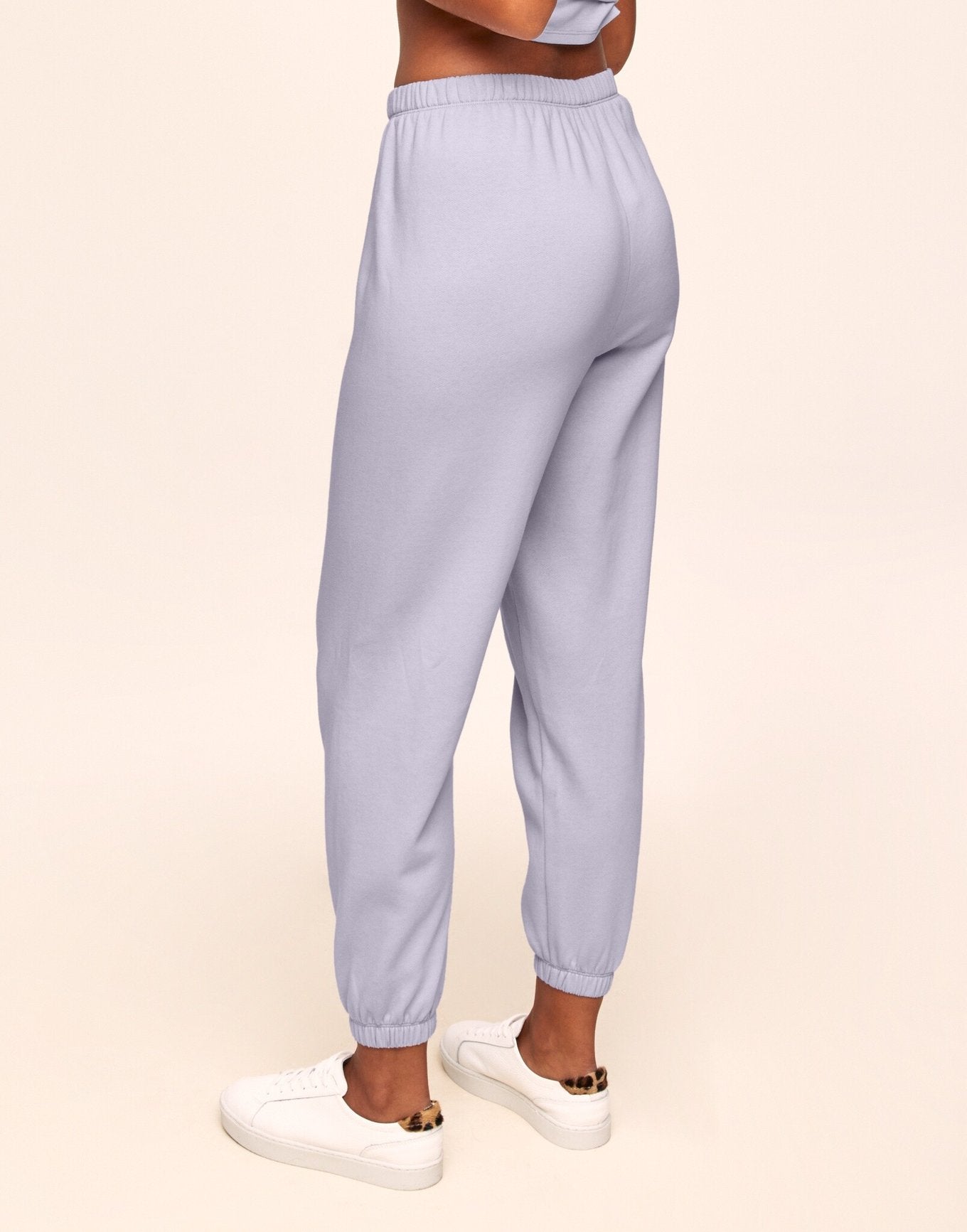 Adore Me Kaylie Classic Fleece Sweatpant in color Lavender Blue and shape pant