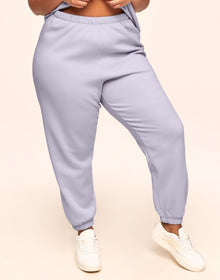 Adore Me Kaylie Classic Fleece Sweatpant in color Lavender Blue and shape pant