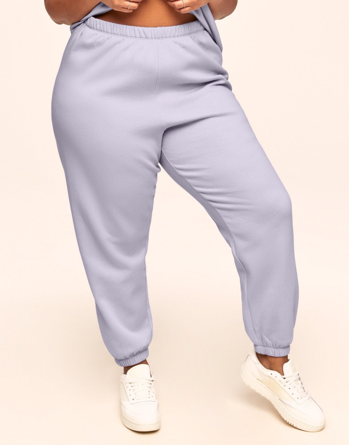 Adore Me Kaylie Classic Fleece Sweatpant in color Lavender Blue and shape pant