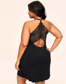 Adore Me Jacqueline Knit Slip in color Jet Black and shape slip
