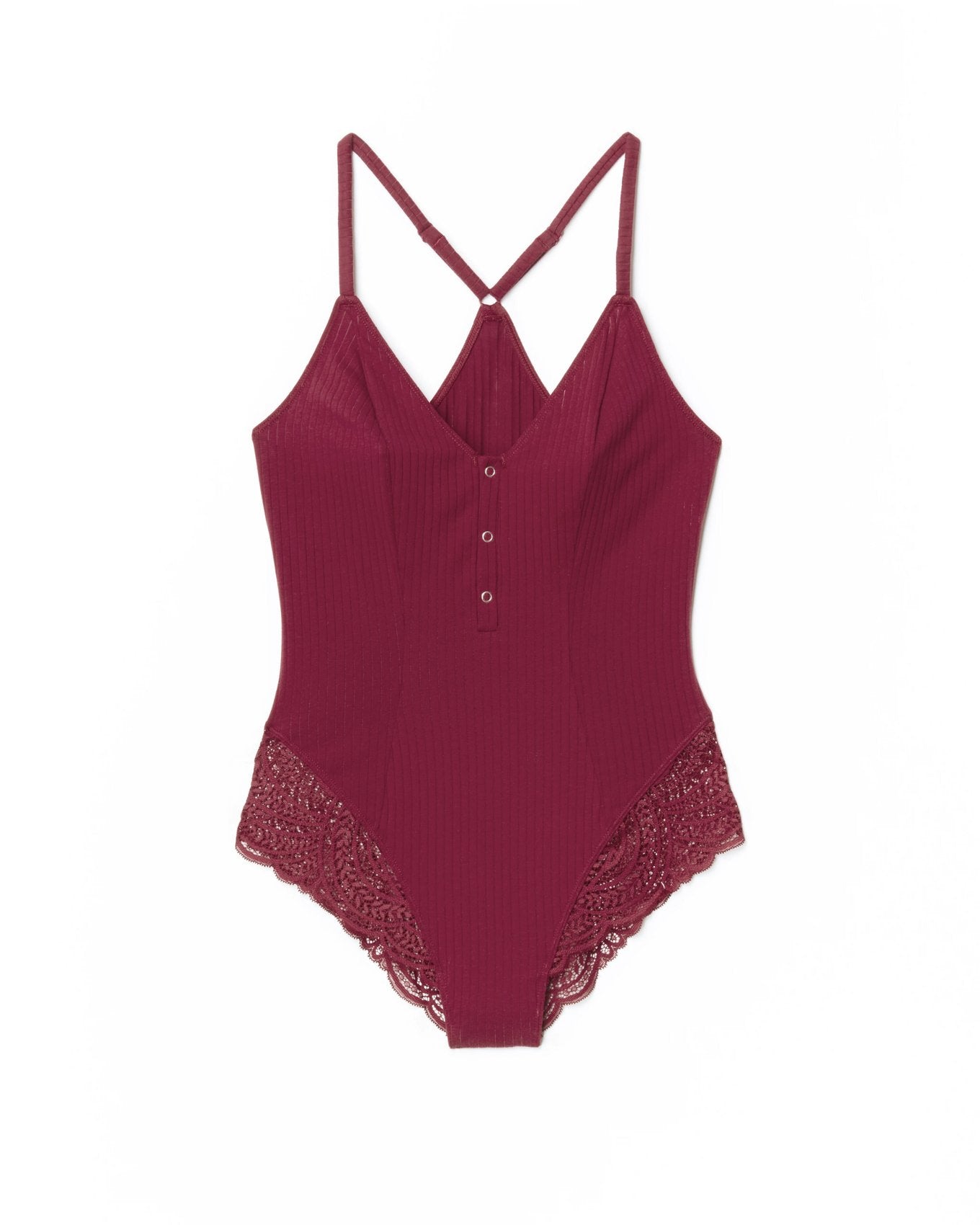 Adore Me Emilia Cotton Bodysuit in color Rhododendron and shape bodysuit