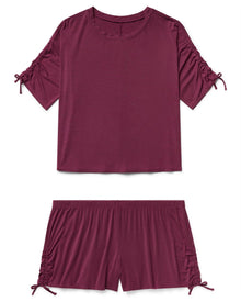 Adore Me Laura Knit Top & Short Set in color Rhododendron and shape pj
