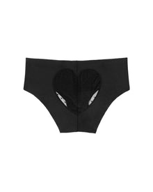 Adore Me Claire No-Show Hipster Feat. Heart Cut-Out in color Jet Black and shape hipster