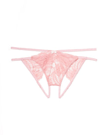 Adore Me Camylla Crotchless Bikini in color Sea Pink and shape crotchless