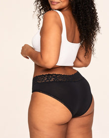 Adore Me Millie Cotton Pack Hipster Panties (Pack of 3) in color Jet Black and shape hipster