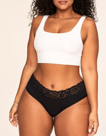 Adore Me Millie Cotton Pack Hipster Panties (Pack of 3) in color Jet Black and shape hipster
