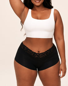 Adore Me Leondra Cotton Pack Shortie Panties (Pack of 3) in color Jet Black and shape shortie