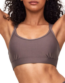 Adore Me Remy Rib Bra Ribbed Sports Bra in color Brisket and shape sports bra