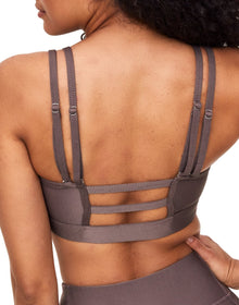 Adore Me Remy Rib Bra Ribbed Sports Bra in color Brisket and shape sports bra