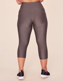 Adore Me Remy Rib Lace-Up Crop Ribbed Crop Bottoms in color Brisket and shape legging