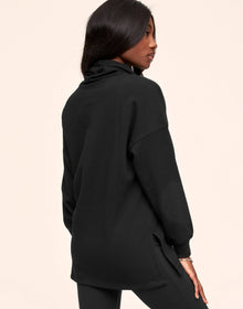 Adore Me Cate Sweatshirt in color Black and shape sweatshirt