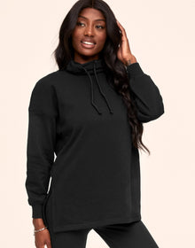 Adore Me Cate Sweatshirt in color Black and shape sweatshirt