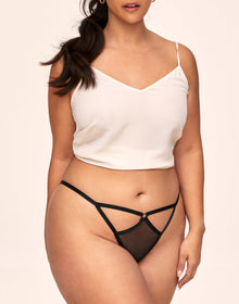 Adore Me Arena Crotchless Bikini in color Jet Black and shape crotchless