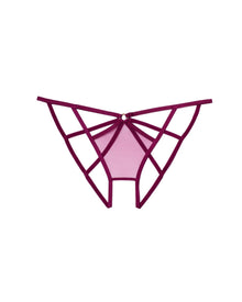 Adore Me Arena Crotchless Bikini in color Magenta Purple and shape crotchless