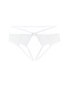 Adore Me Danielle Crotchless Bikini in color Bright White and shape crotchless