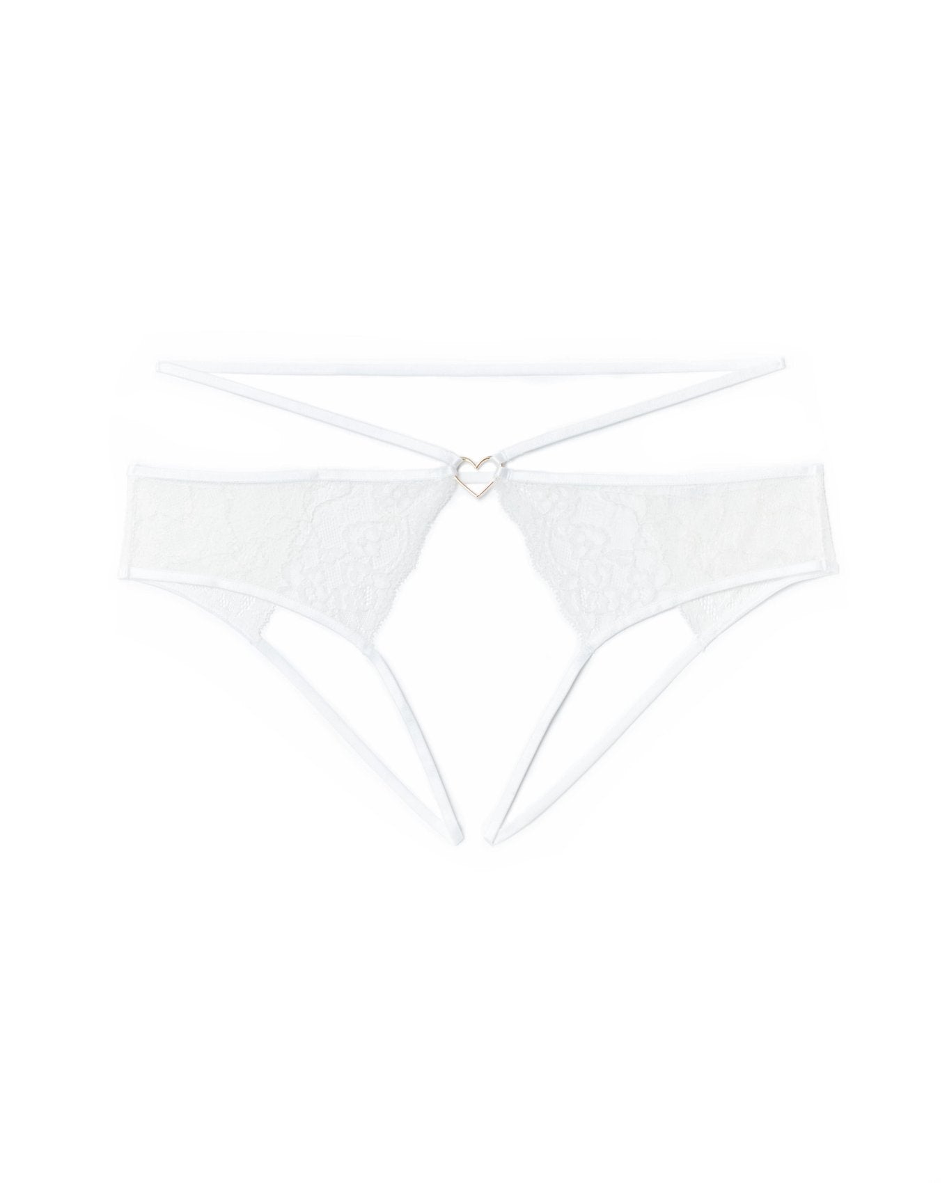Adore Me Danielle Crotchless Bikini in color Bright White and shape crotchless