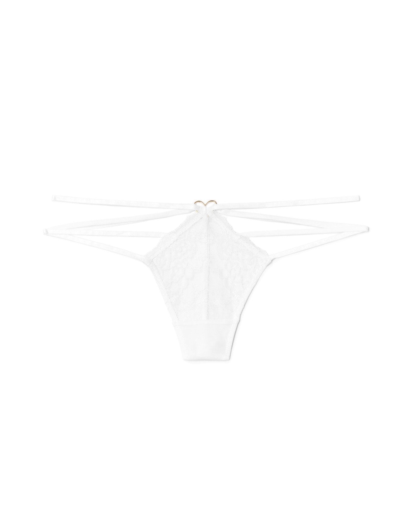 Adore Me Kimberly Strappy Thong in color Bright White and shape thong