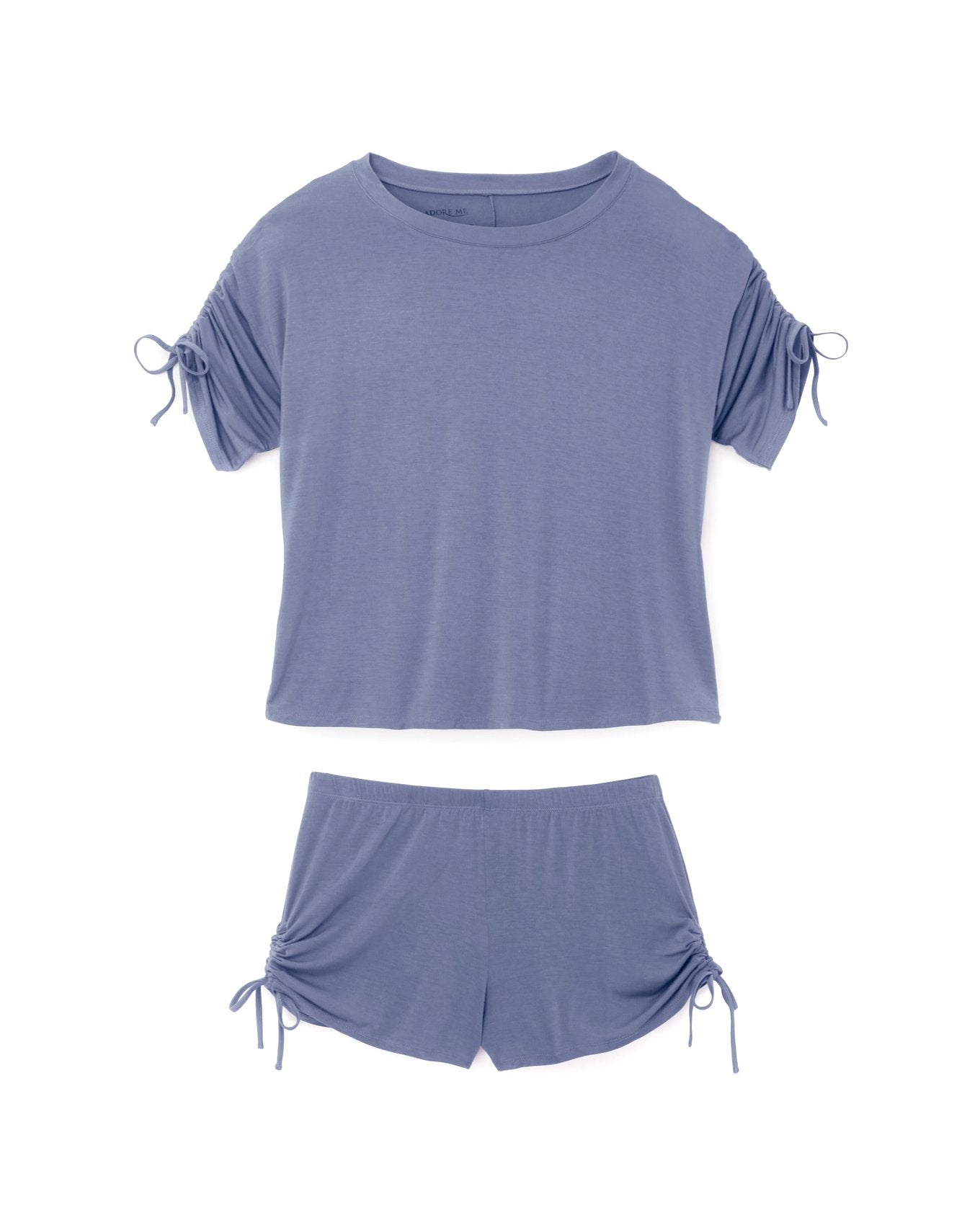 Adore Me Laura Knit Top & Short Set in color Purple Impression and shape pj