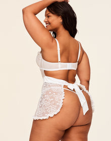 Adore Me Etty Babydoll & G-String Set in color Bright White and shape babydoll