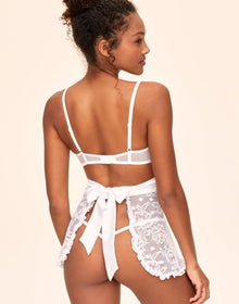 Adore Me Etty Babydoll & G-String Set in color Bright White and shape babydoll