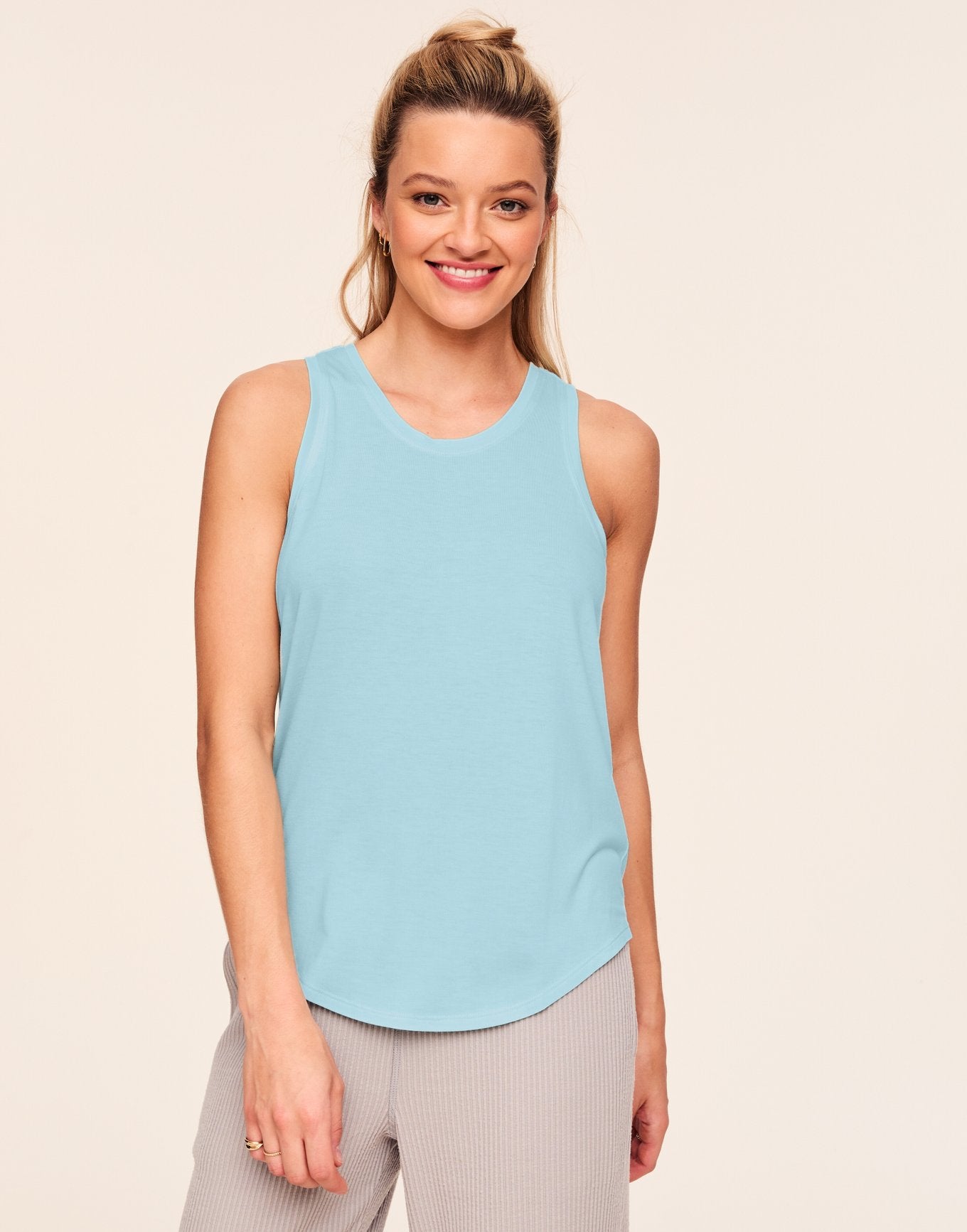 Adore Me Sally Modal Top in color Iced Aqua and shape tank