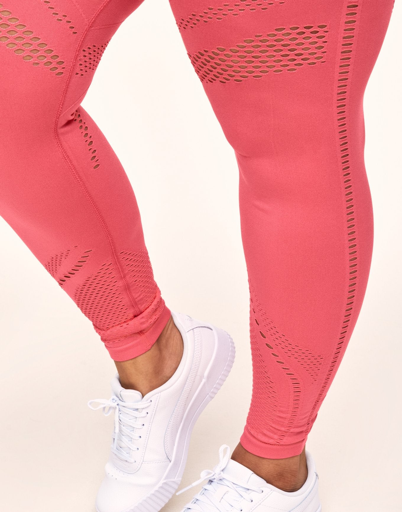 Adore Me Skylar Seamless Legging Seamless Legging in color Sunkist Coral and shape legging