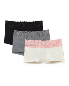 Adore Me Leondra Cotton Pack Shortie Panties (Pack of 3) in color Multi-GBW and shape shortie