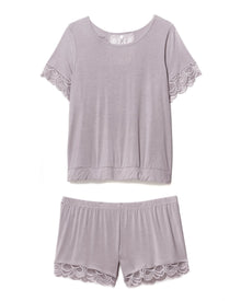Adore Me Charli T-Shirt & Short Set in color Raindrops and shape pj